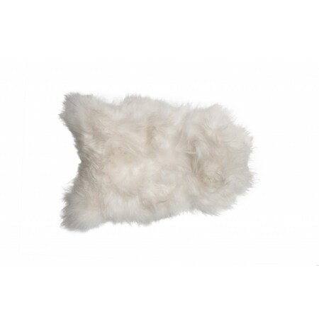 Homeroots 2.5 x 2 x 3 in. Icelandic Sheepskin Single Long-Haired Rug White 293180